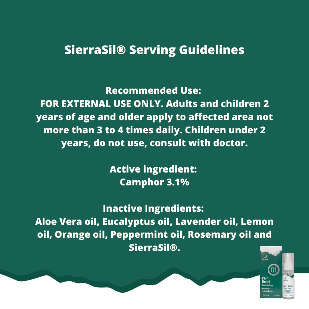 Pain Relief Topical Spray - SierraSil Health Inc.